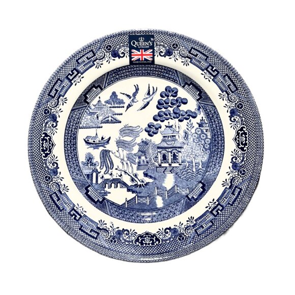 Queen's by Churchill England Blue and White Willow Salad Plate - Picture 1 of 2